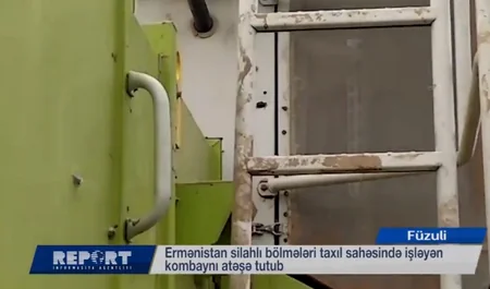 Ermənilərin atəşə tutduğu kombayna 11 güllə dəyib - VİDEO