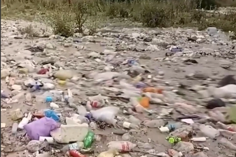 Ekoloji Təhlükəsizlik Xidməti: Göyçayda selin çaya gətirdiyi zibillər təmizlənir - VİDEO