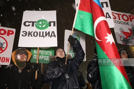 Xankəndi-Laçın yolunda aksiya: ekofəallar qar yağmasına baxmayaraq, etirazlarını davam etdirir
