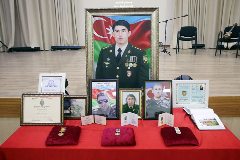 Şəhid zabitin xatirəsi Cəmşid Naxçıvanski adına Hərbi Liseydə yad olunub - VİDEO