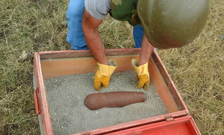Goranboyda partlamamış top mərmisi aşkarlanıb - FOTO