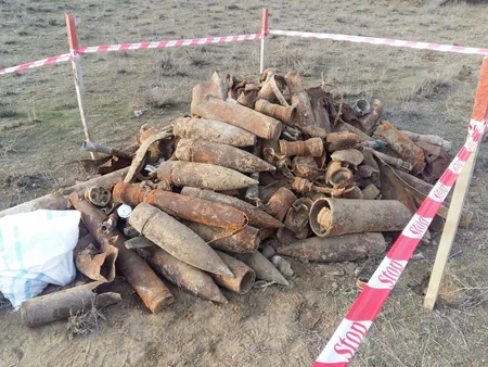 Ağstafada 517 ədəd müxtəlif növ partlamamış hərbi sursat aşkar olunub