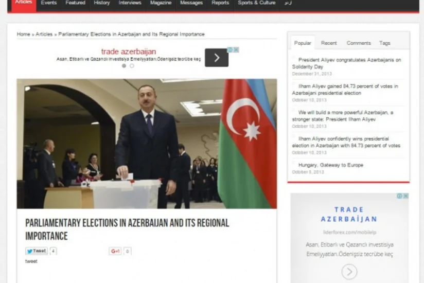 Pakistanın “Diplomatic Star” jurnalında Azərbaycanda keçirilən parlament seçkiləri ilə bağlı məqalə çıxıb