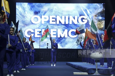 Bakıda idman gimnastikası üzrə Dünya Kubokunun açılış mərasimi keçirilib