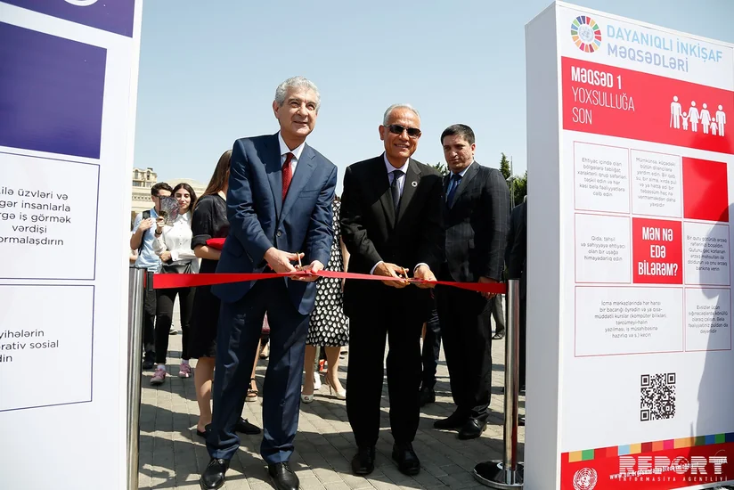 Bakı Bulvarında Dayanıqlı İnkişaf Məqsədlərinə həsr olunmuş stendlərin açılış mərasimi keçirilib