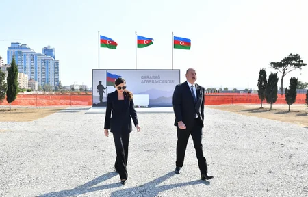 President Ilham Aliyev and First Lady Mehriban Aliyeva visit Victory Park under construction - UPDATED