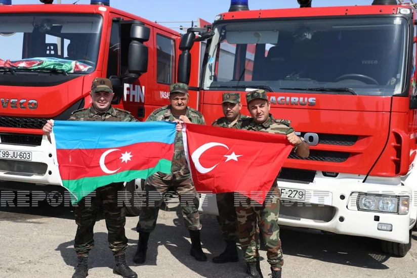 Azərbaycanın yanğın-xilasetmə qüvvələrinin növbəti qrupu Türkiyəyə yola düşüb