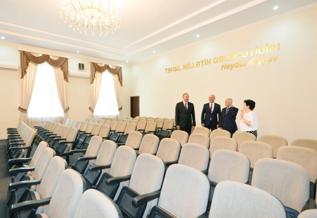 President Ilham Aliyev views the secondary school No 201 in Nizami district after major overhaul