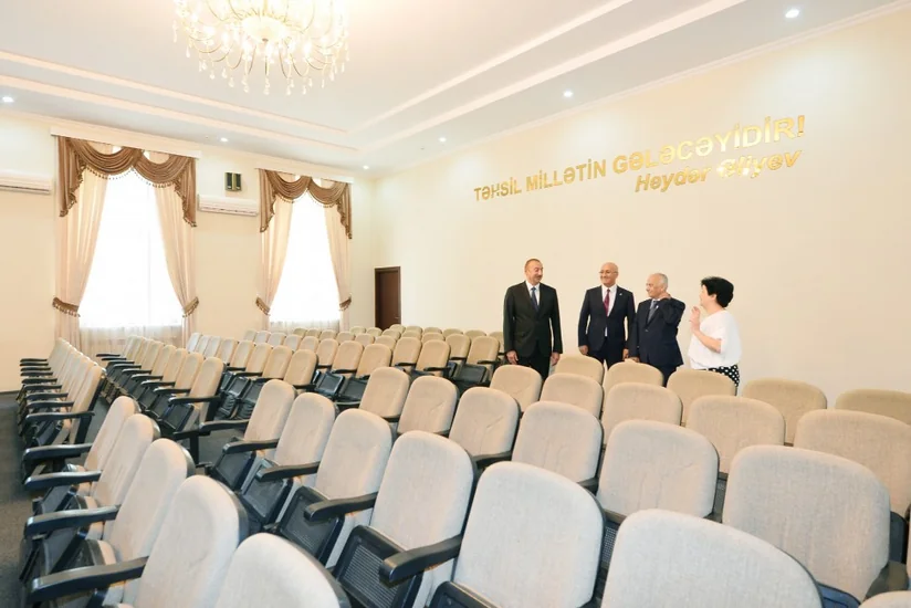 President Ilham Aliyev views the secondary school No 201 in Nizami district after major overhaul