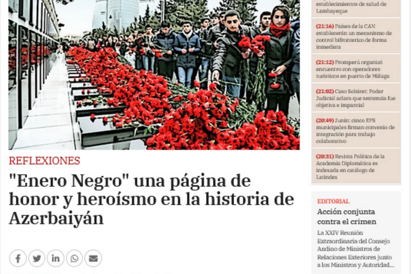 “Qanlı 20 Yanvar” faciəsi Latın Amerikası mətbuatında