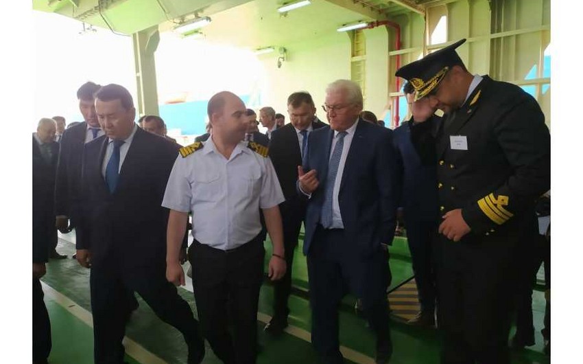 Almaniya prezidenti “Zərifə Əliyeva” gəmi-bərəsində olub