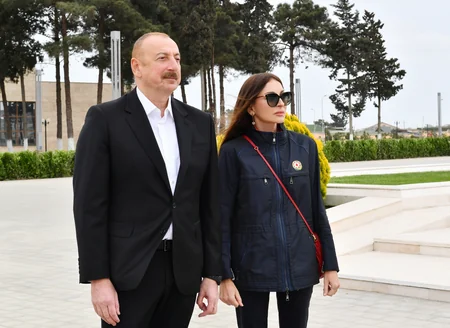 President Ilham Aliyev and First Lady Mehriban Aliyeva visit Neftchala district
