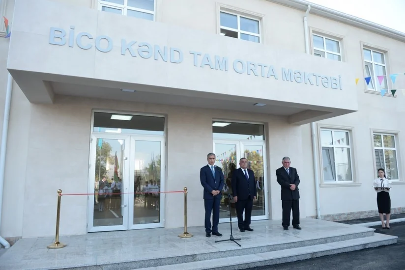 Ağsunun Bico kəndində Heydər Əliyev Fondu tərəfindən inşa olunan yeni məktəb binası istifadəyə verilib