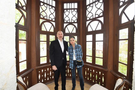 Ilham Aliyev and Mehriban Aliyeva participate in opening of Mehmandarovs' Estate Complex in Shusha