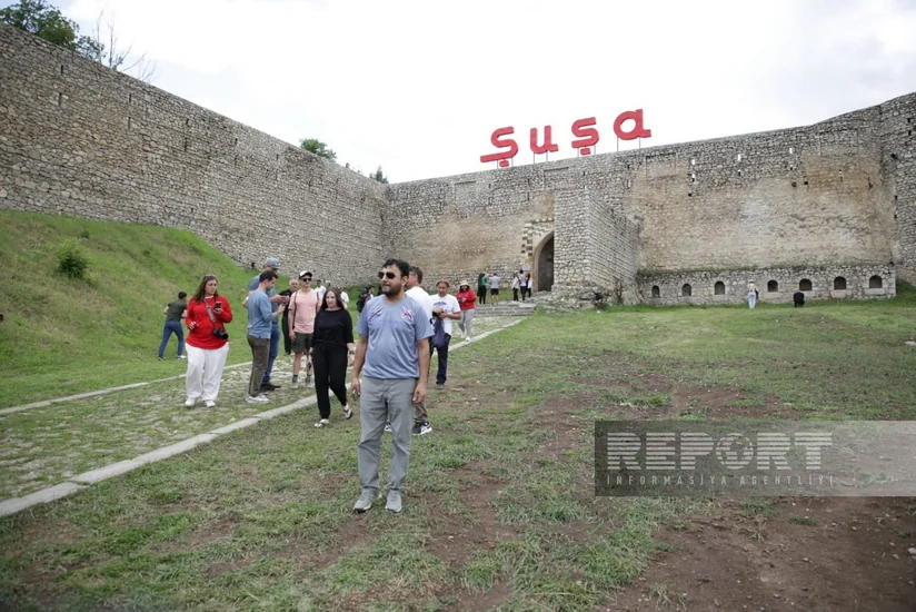 International travelers visit Shusha