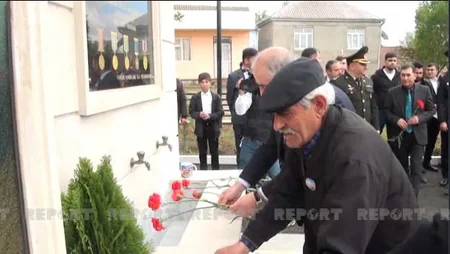 Qobustanda Vətən müharibəsi şəhidinin xatirəsinə inşa edilən bulaq kompleksinin açılışı olub