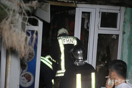 “Sabunçu bazarı”nda baş verən yanğından - FOTOREPORTAJ