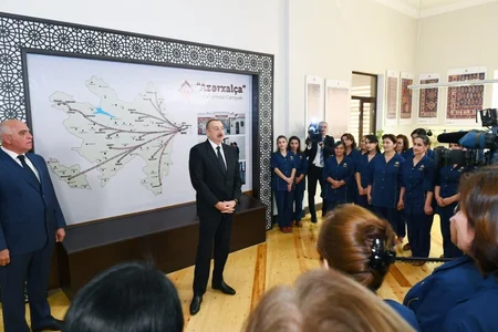 President Ilham Aliyev attended opening of Gabala branch of Azerkhalcha OJSC