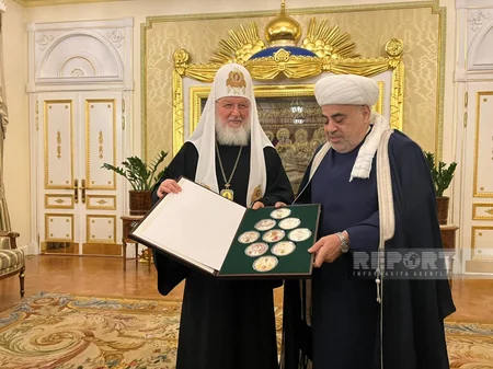 Allahşükür Paşazadə Moskvanın və bütün Rusiyanın Patriarxı ilə görüşüb