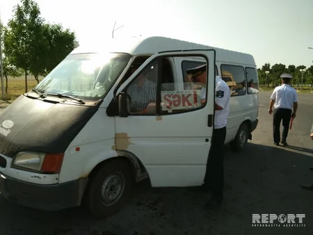 Şəkidə reyd keçirilib, 70-dən çox sürücü saxlanılıb - FOTO