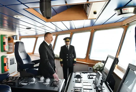 President Ilham Aliyev attends ceremony to launch “Jabrayil” and “Gubadli” ships