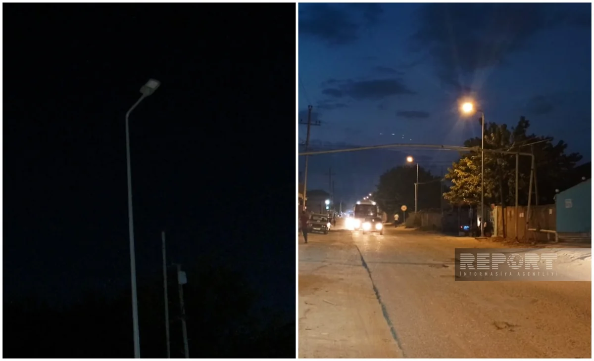 Sarayda küçə lampalarına uzun müddətdən sonra elektrik enerjisi verilib