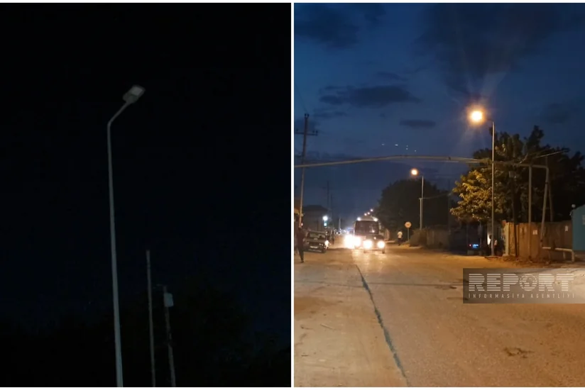 Sarayda küçə lampalarına uzun müddətdən sonra elektrik enerjisi verilib