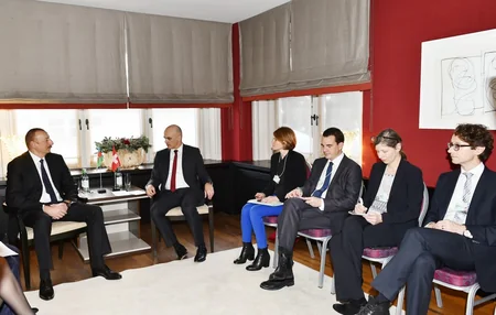 Prezident İlham Əliyev isveçrəli həmkarı Alain Berset ilə görüşüb