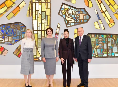 Mehriban Əliyeva Martyunas Mazvyudas adına Litva Milli Kitabxanası ilə tanış olub