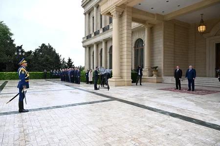 Belarus Prezidentinin rəsmi qarşılanma mərasimi olub