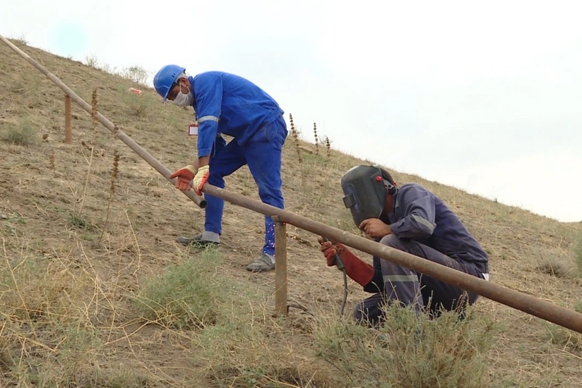 Tovuzun Ağdam kəndində müharibə veteranlarının evlərinə qaz çəkilir