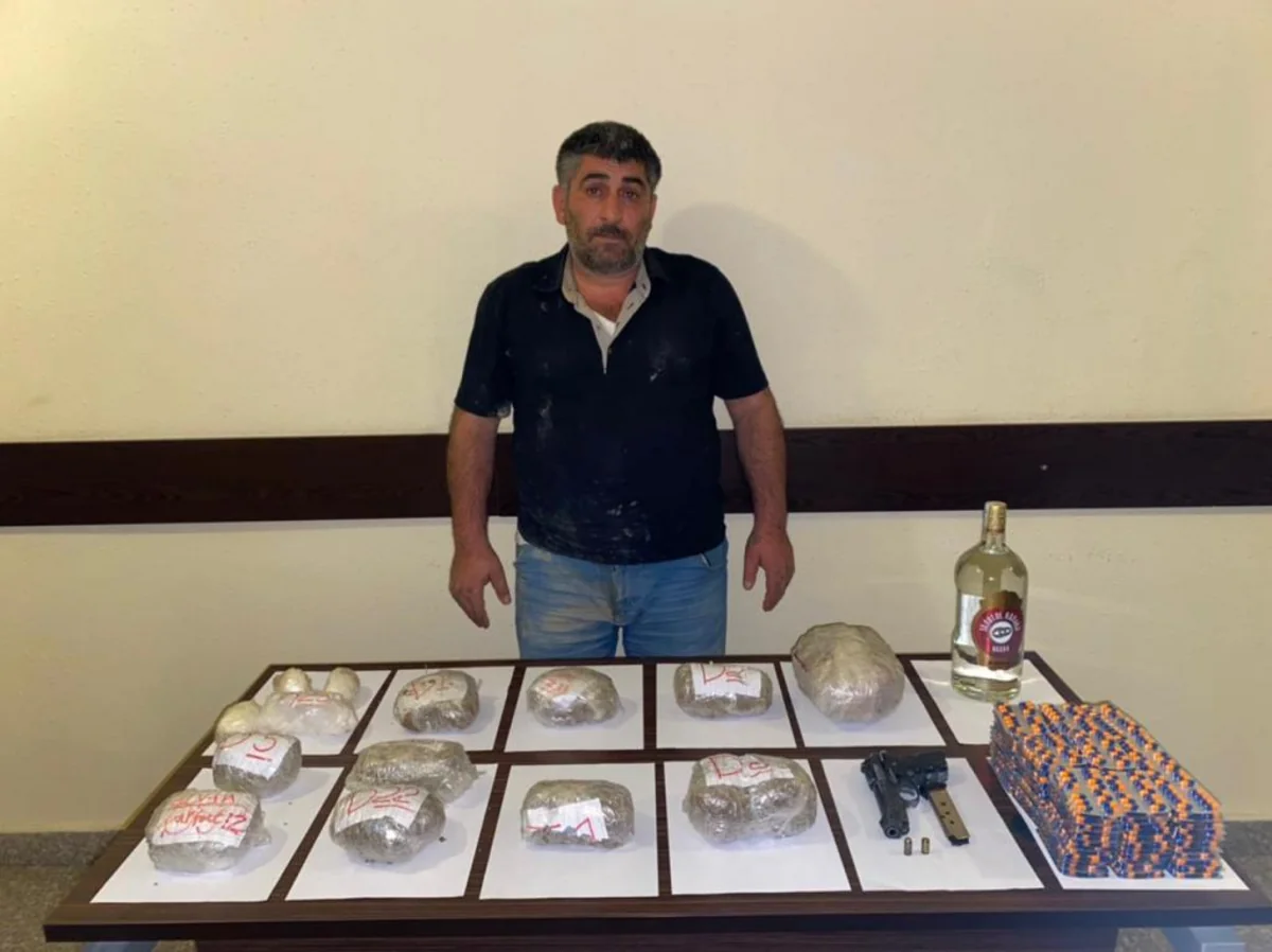İrandan Azərbaycana keçmək istəyən narkotacir saxlanılıb, silah-sursat götürülüb