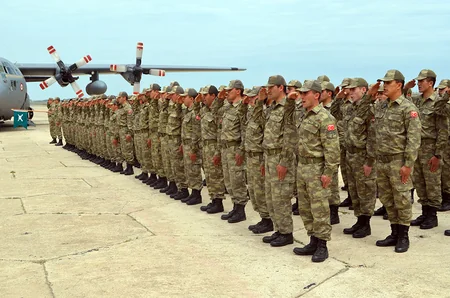 Azərbaycanla birgə təlimlərdə iştirak edən türkiyəli hərbçilər təntənəli şəkildə yola salınıb