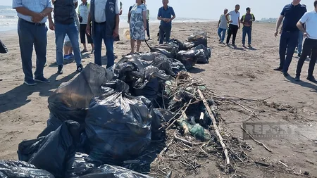 Xəzərin Nabran sahilində təmizlik aksiyası keçirilib