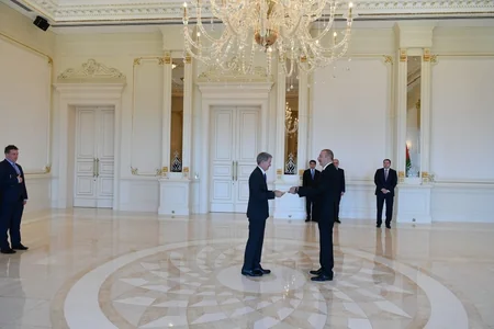 President Ilham Aliyev receives credentials of incoming Latvian and British ambassadors