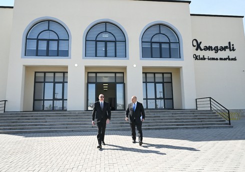 İlham Əliyev Ağdamın Kəngərli kəndində klub-icma mərkəzində yaradılan şəraitlə də tanış olub