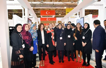 President Ilham Aliyev views Bakutel 2018 exhibition