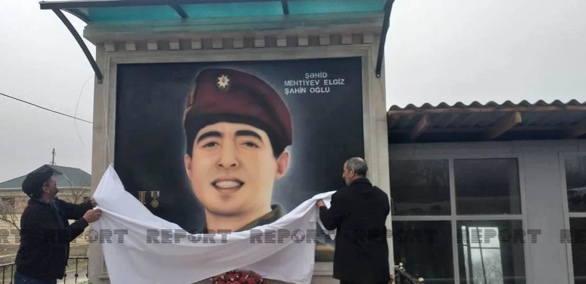 Vətən müharibəsi şəhidinin xatirəsinə inşa edilən abidənin açılışı olub