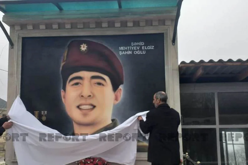 Vətən müharibəsi şəhidinin xatirəsinə inşa edilən abidənin açılışı olub