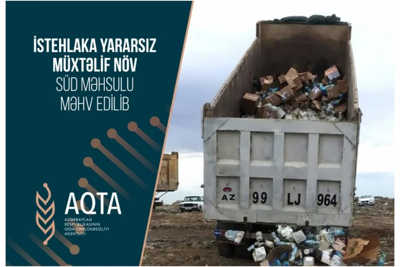 İstehlaka yararsız müxtəlif növ süd məhsulu məhv edilib