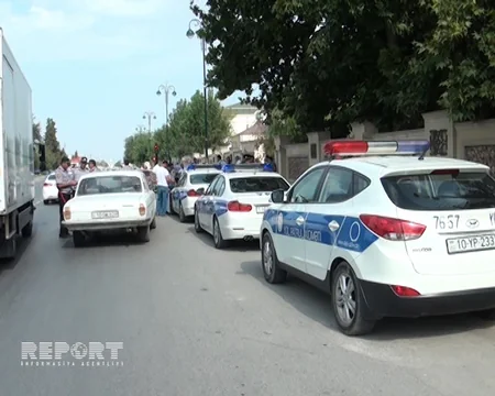 Kürdəmirdə polis reydi: 100-ə yaxın avtomobil saxlanılıb - FOTO
