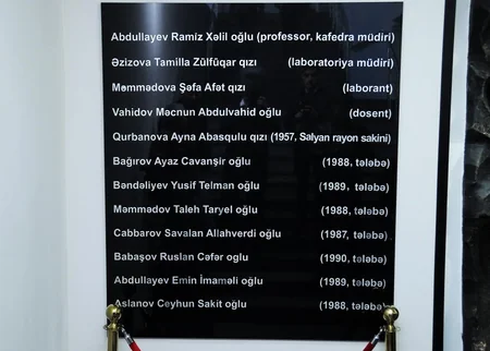ADNSU-da 30 aprel terror qurbanlarının xatirəsinə həsr olunan barelyefin açılışı olub