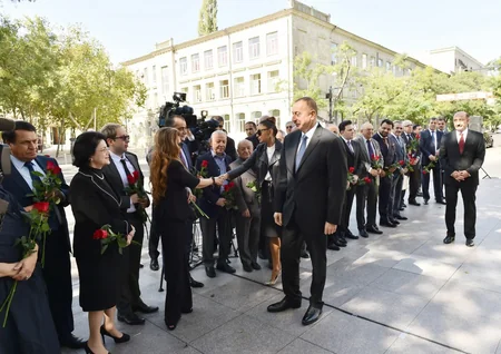 President attended opening of a monument to world-famous singer Rashid Behbudov - UPDATED