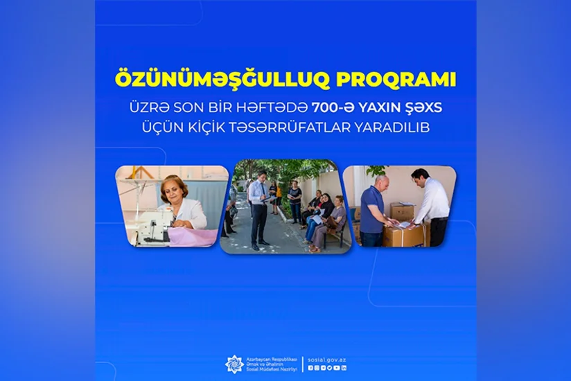 Son bir həftədə 700-ə yaxın şəxs üçün kiçik təsərrüfatlar yaradılıb