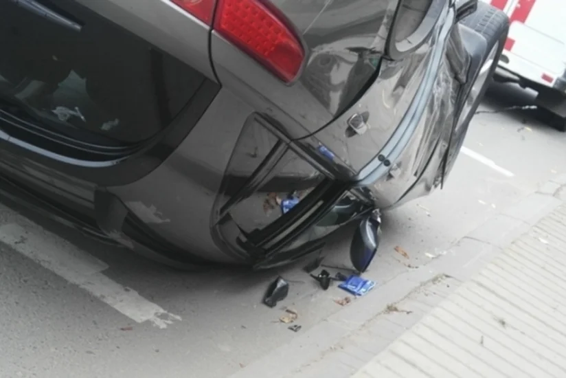 ​Şəmkirdə avtomobil yoldan çıxaraq aşıb, 2 nəfər xəsarət alıb