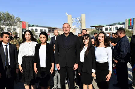 Ilham Aliyev, Mehriban Aliyeva meet with Aghali village residents