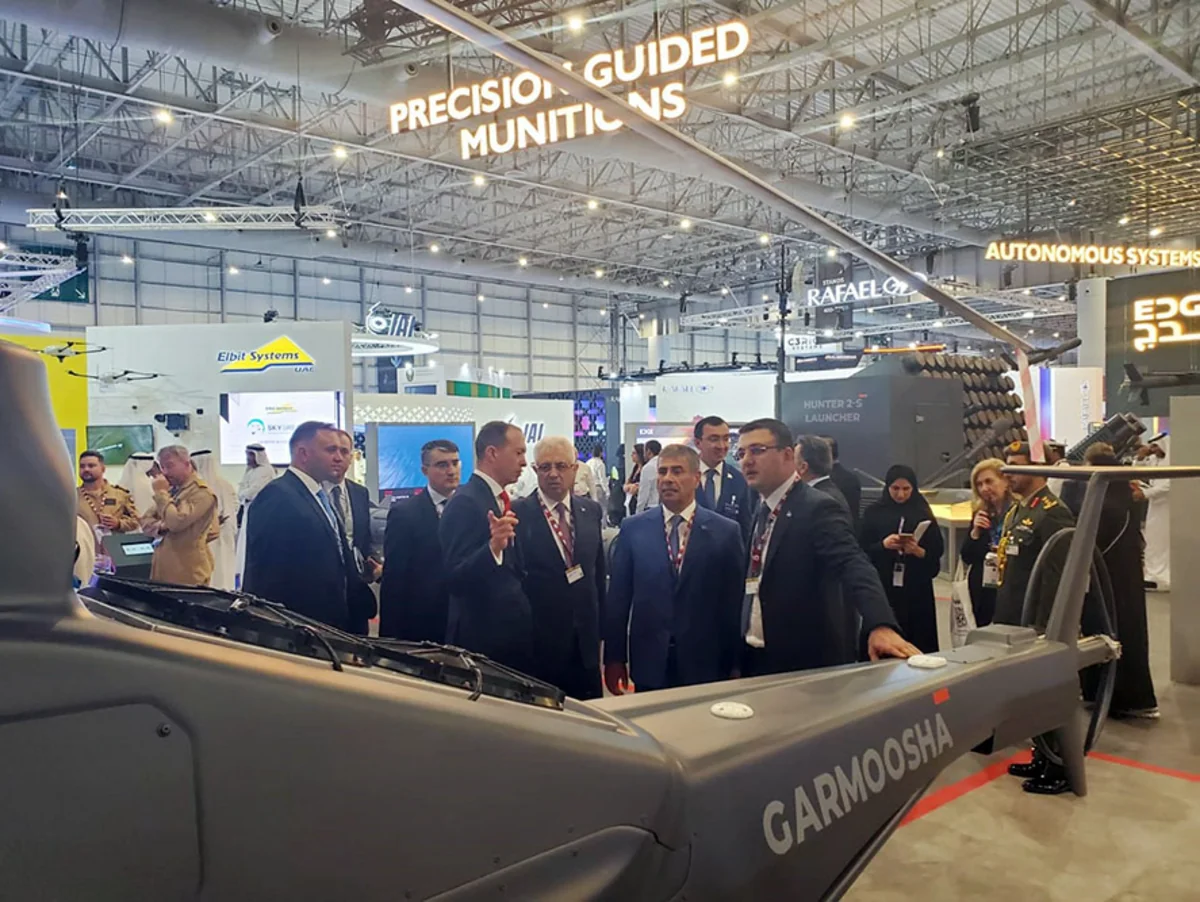 Azerbaijani defense minister attends booth of EDGE company