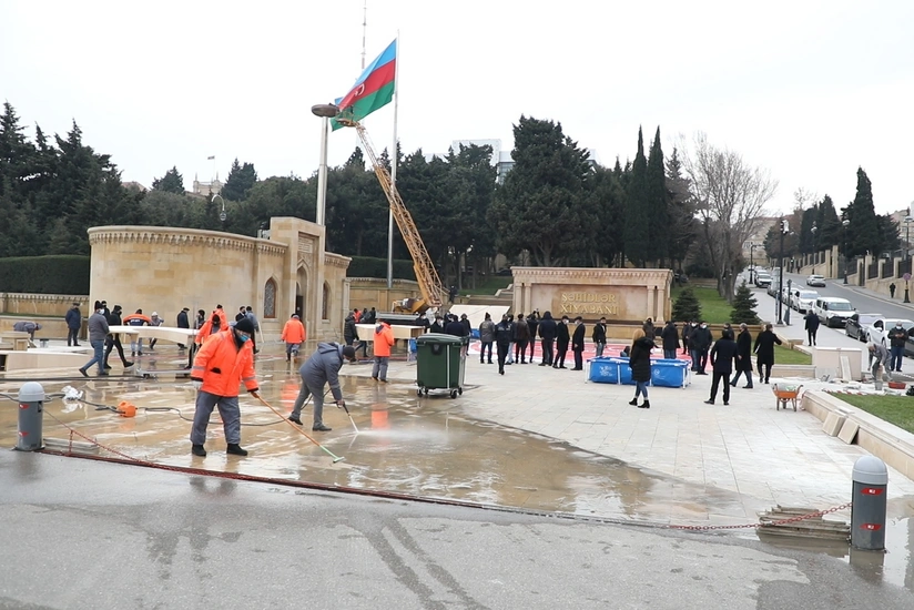 Şəhidlər xiyabanında hazırlıq işlərinə start verilib