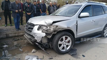В Товузе столкнулись два автомобиля, есть пострадавшие