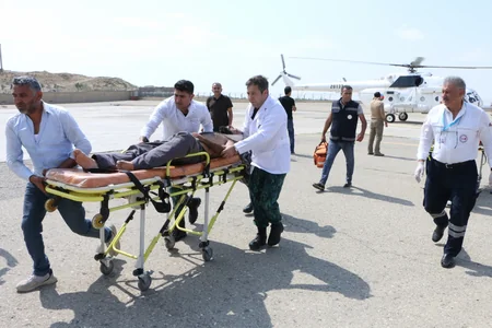 Laçında avtoqəza olub, yaralılar helikopterlə Bakıya gətirilib